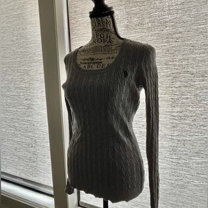 U.S. Polo Assn. tight long sleeve grey sweater